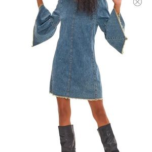 NWT Free people Reckless life denim dress. Size 0